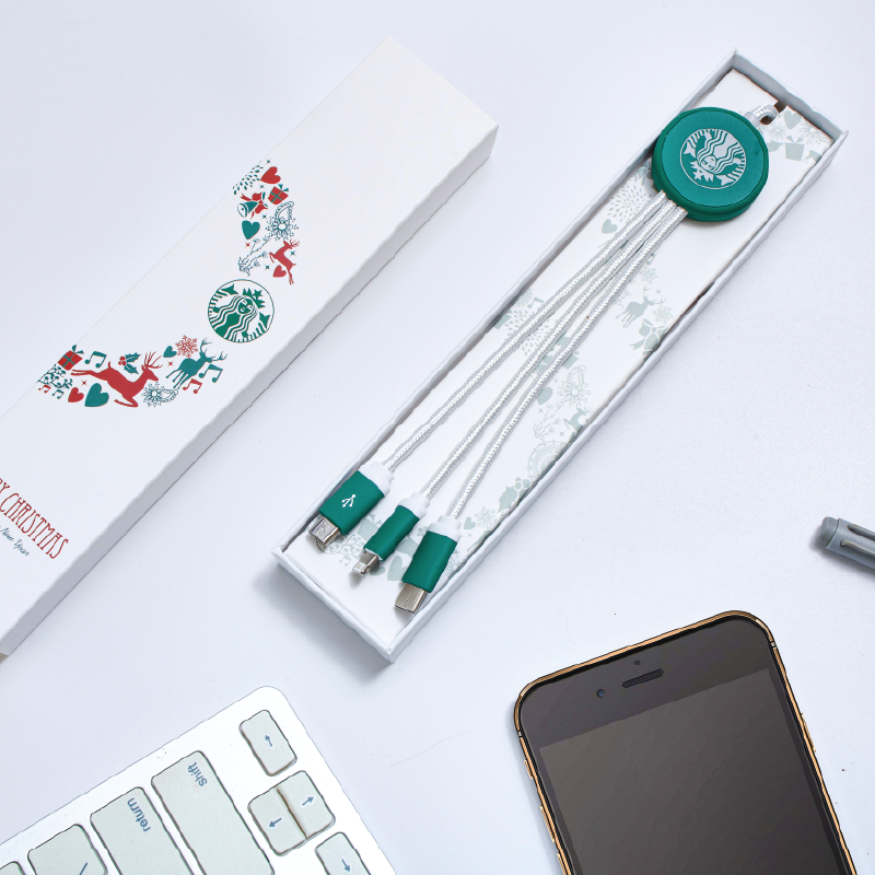 Laddkabel Multi Lång Återvunnen - inklusive Light Up-gravyr